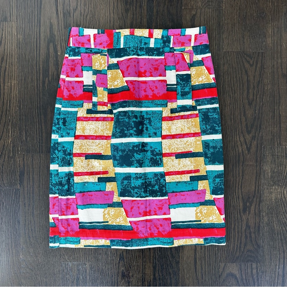 Dolce Vita Geometric Color Block Pencil Skirt, Size 0